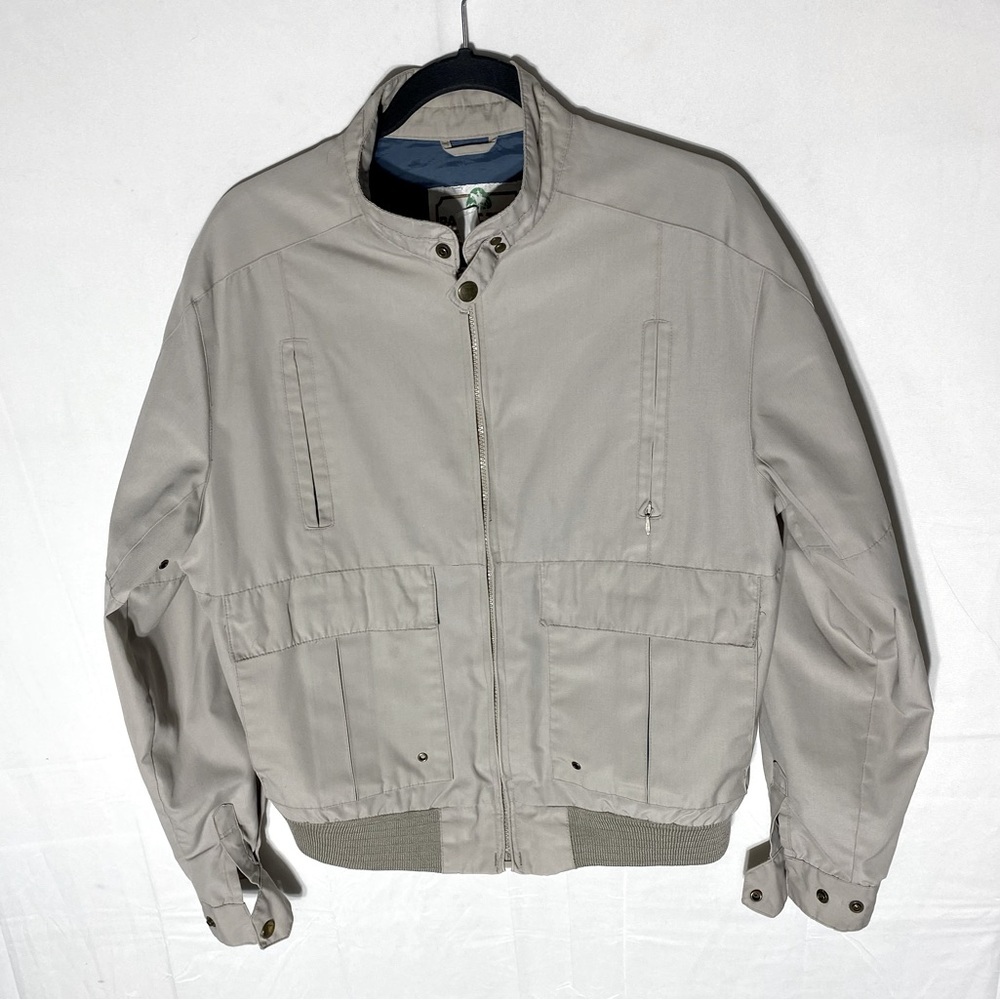 Vintage Pacific Trail Beige Lightweight Bomber Jacket M